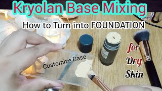 How to Apply Kryolan TV Paint Stick for DRY SKIN  Step by Step Makeup Base Mixing [upl. by Weinreb561]