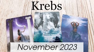 KREBS  November 2023 🍁 Ein Grund zum Feiern Positive Veränderungen Tarot [upl. by Aihsekyw]