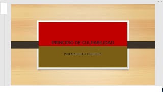 Principio de Culpabilidad Derecho Penal [upl. by Alvira]