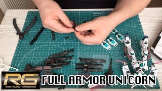 RG Full Armor Unicorn Gundam Time Lapse Build [upl. by Ttenaej]