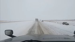 Accident in the snow Wyoming I80 at 339 [upl. by Grantham]