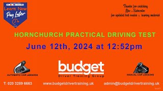 Hornchurch Driving Test Route 12th June 2024 at 1252pm [upl. by Teena]