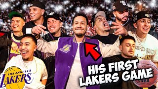 FOOS TAKE EDDIE TO FIRST LAKER GAME [upl. by Garnet]