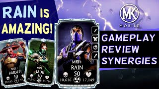 MK Mobile I Played MK11 Rain and He is INSANE Rain Gameplay  Review [upl. by Yznil241]