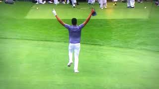 Tony Finau Ankle Roll The Masters Par 3 Contest 2018 [upl. by Arama]