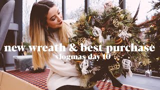 New Christmas Wreath amp Best New Purchase  VLOGMAS [upl. by Bloem]