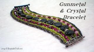 Gunmetal amp Crystal Bracelet Tutorial [upl. by Miarzim]