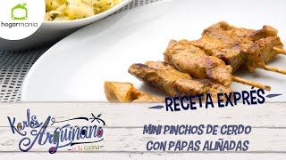 Karlos Arguiñano Receta de Mini pinchos de cerdo con papas aliñadas [upl. by Pliner]