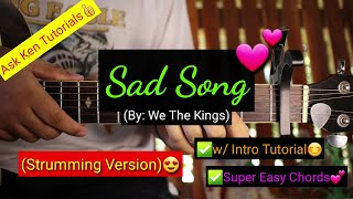 Sad Song  We The Kings Plucking Version😍  Guitar Tutorial [upl. by Onaled]