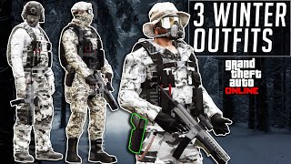 GTA 5 Online Winter Military Outfits After Patch 157 Tuners Clothing Glitches Not Modded [upl. by Itteb]