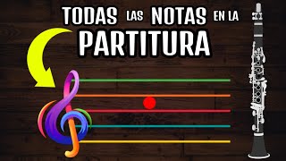 Escala CROMÁTICA con PARTITURA  TODAS LAS NOTAS DEL CLARINETE  Partitura Clarinete Tutorial [upl. by Assej]