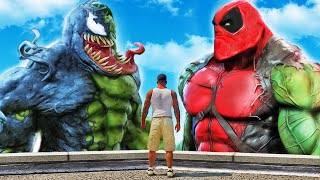 VENOM HULK vs DEADPOOL HULK GTA 5 Mods [upl. by Leima]