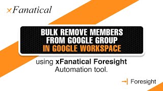 Bulk Remove Members from a Group in Google Workspace using xFanatical foresight automation tool [upl. by Patience257]