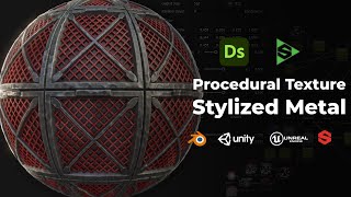 Creating Procedural Material in Substance Designer  Stylized Metal Texture sbssbsar [upl. by Wenona]