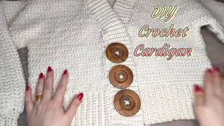 DIY  How to Crochet a Crop Cardigan Full Tutorial [upl. by Allehs729]