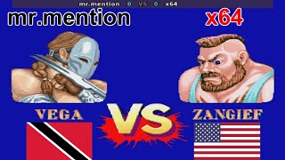 Street Fighter II Hyper Fighting  mrmention vs x64 [upl. by Heidi]