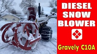 Diesel Snow Blower  Repowered Gravely C10A [upl. by Enelyw]