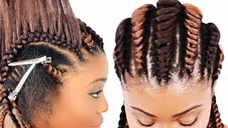 Tree Braids Cornrows FOR BEGINNERS [upl. by Abner727]