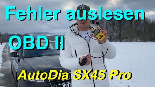 Fehler beim Auto selbst auslesen  OBD 2 Diagnose mit dem AutoDia SX45 Pro  Audi A4 B8 18T  ogntr [upl. by Agneta]