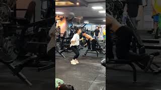 Woman baffles gym goers as she uses barbell to skip  and expert issues warning [upl. by Sukcirdor]