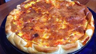 Tarte Salée aux Oeufs Bacon Tomate et Parmigiano Reggiano FRA [upl. by Yltnerb416]