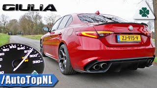 ALFA ROMEO Giulia QUADRIFOGLIO  0270kmh ACCELERATION amp EXHAUST SOUND by AutoTopNL [upl. by Anelaj]