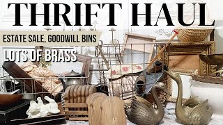 Thrift Haul • Goodwill Outlet Bins • Estate Sale • Thrifting for home decor [upl. by Sells577]