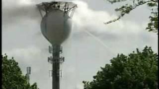 VIDEO Water Tower Fire Scene Video [upl. by Plume]