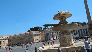 St PETERS BASILICA SQUARE IN VATICAN CITY ROME [upl. by Ymarej]