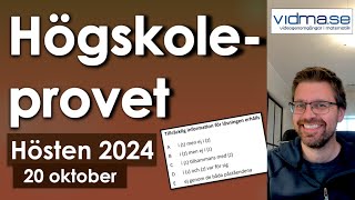 HÖGSKOLEPROVET Hösten 2024 Kvantitativa delarna [upl. by Ocinom]