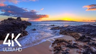 8 HOURS of Fascinating Sunset over the Tropical Beach with Calming Waves Sounds 4K UHD [upl. by Pik]