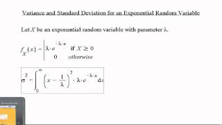 Variance and Standard Deviation Exponential [upl. by Nahtiek]