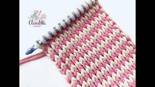 TUNISIAN KNIT STITCH CROCHET  BEGINNER [upl. by Zenitram]