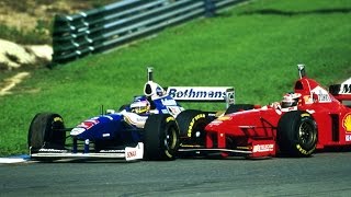 1997 European GP Jerez  SchumacherVilleneuve crash [upl. by Saidee]