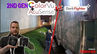 Hikvision 2nd Gen ColourVu  Acusense vs Darkfighter Cameras at Night [upl. by Trix]