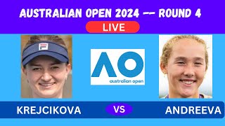 KREJCIKOVA vs ANDREEVA  AUSTRALIAN OPEN ROUND 4 2024LIVEPLAYBYPLAYLIVESTREAMTENNIS TALK [upl. by Adnara]