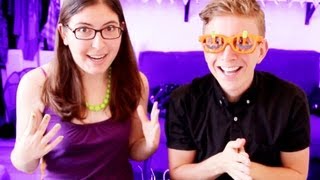 Making Costume Glasses with Tyler Oakley  Halloween Craft Series 2 [upl. by Enaht]