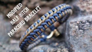 PART I HOW TO MAKE MODIFIED HALF HITCH KNOT PARACORD BRACELET WITH SHACKLEEASY PARACORD TUTORIAL [upl. by Hanoy167]