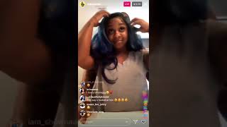 Lil waynes Daughter Reginae Making Out On Live With Rapper Boyfriend YFN Lucci [upl. by Neelhsa]