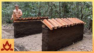 Primitive Technology Tile Capped Mud Walls [upl. by Orel520]