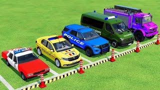 TRANSPORTING ALL POLICE CARS and AMBULANCE EMERGENCY VEHICLES WITH MAN TRUCKS  Farming Simulator 22 [upl. by Alledi]