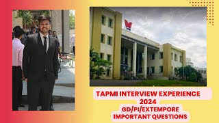 TAPMI Manipal Online Personal Interview Experience  2024  Extempore and GD Topics Discussed  MBA [upl. by Nelleeus]