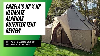 Cabelas 10 X 10 Ultimate Alaknak Outfitter Tent Review  Unboxing SetUp and First Impression [upl. by Sheepshanks374]