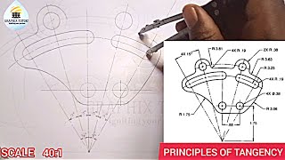 PRINCIPLES OF TANGENCY IN TECHNICAL DRAWING AND ENGINEERING GRAPHICS [upl. by Sikko]