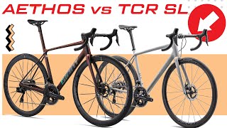 SPECIALIZED SWORKS AETHOS vs GIANT TCR ADVANCED SL  Battle of Titans [upl. by Aknaib]