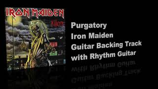 Purgatory  Iron Maiden  Guitar Backing Track with Rhythm Guitar [upl. by Eilyw]