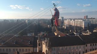 Lo spettacolare volo della Befana a Pordenone ripresa dal drone [upl. by Ithsav]