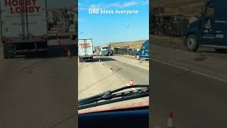 Accident at i80 westbound Wyoming God bless everyone usa truckdriversusa truckers [upl. by Morville64]