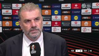 Ange Postecoglou értékelő  Ferencvárosi TC vs Tottenham 2024 EL 82 játéknap [upl. by Chryste]