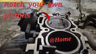 DIY junkyard engine piston notched from home sponsored by oxilam [upl. by Eteragram]